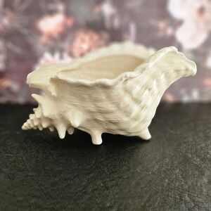 Handmade Ceramic Conch Shell Candy Dish Trinket Holder Beach House Coastal Decor